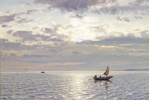  Aftenstemning over havet  Fra fjorden?Evening seascape